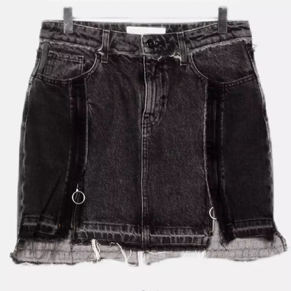 ZARA Distressed Mini Denim Skirt - Picture 2 of 11